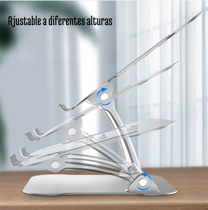 Soporte Ergonómico EcoLift™ | Ajustable, Plegable y Refrigerado